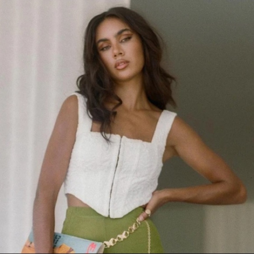 White corset top